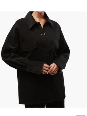 WeWoreWhat Black Corduroy Shirt Jacket